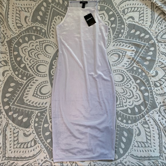 NWT Forever 21 Light Blue Velvet Bodycon Dress - Picture 4 of 6